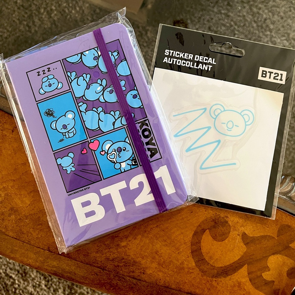 BT21 Koya Notebook and Decal Koya Signature